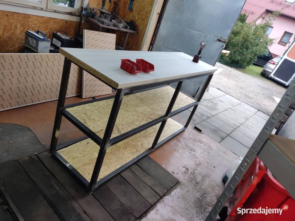 Mocny stół do garażuwarsztatu Metalowa rama HIT Miedziana Góra