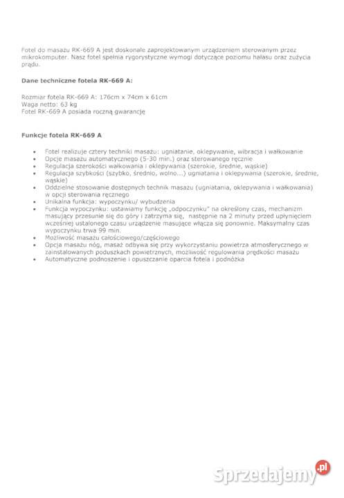 Fotel masujący Ksawerów