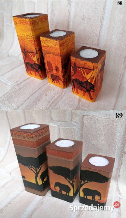 Komplet 3 świeczniki świeczki lawenda konwalie Warszawa