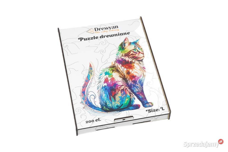 Puzzle Drewniane Premium EKO Układanka KOT A4 Puzzle Łódź sprzedam