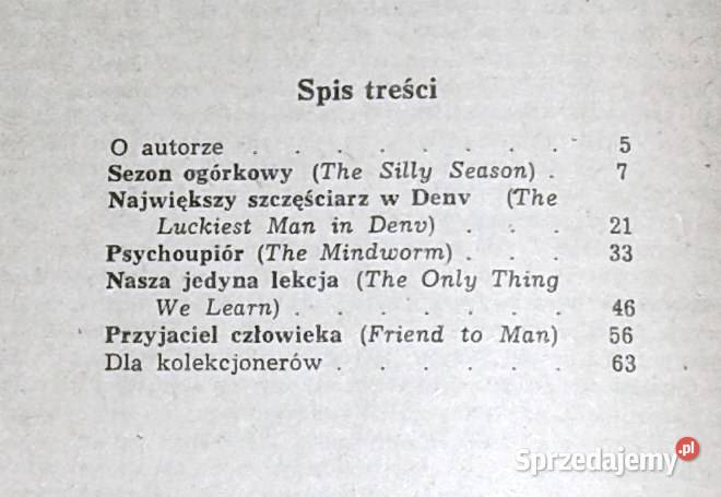 Sezon ogórkowy Cyril M Kornbluth Zeszyt 7 Rok wydania 1985 Chełm