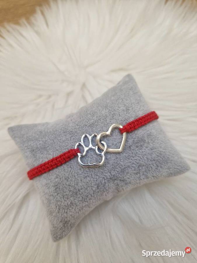 Bransoletka czerwona sznurkowa pleciona łącznik zachodniopomorskie Kobylanka