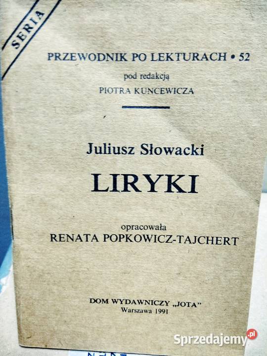Liryki Słowacki opracowanie lektur szkolnych Warszawa