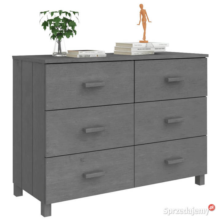 Szafka HAMAR ciemnoszara 113x40x80 lite drewno Warszawa