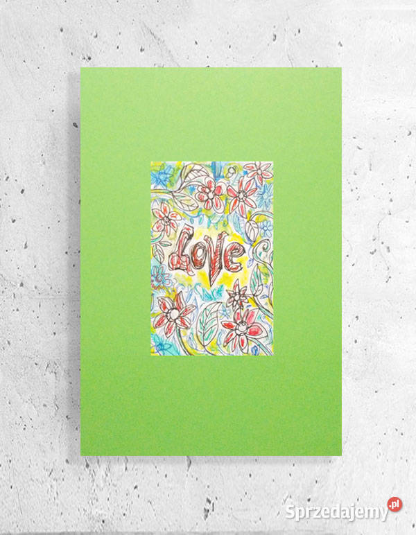 zielony rysunek a4 love plakat grafika do kuchni świętokrzyskie Kielce