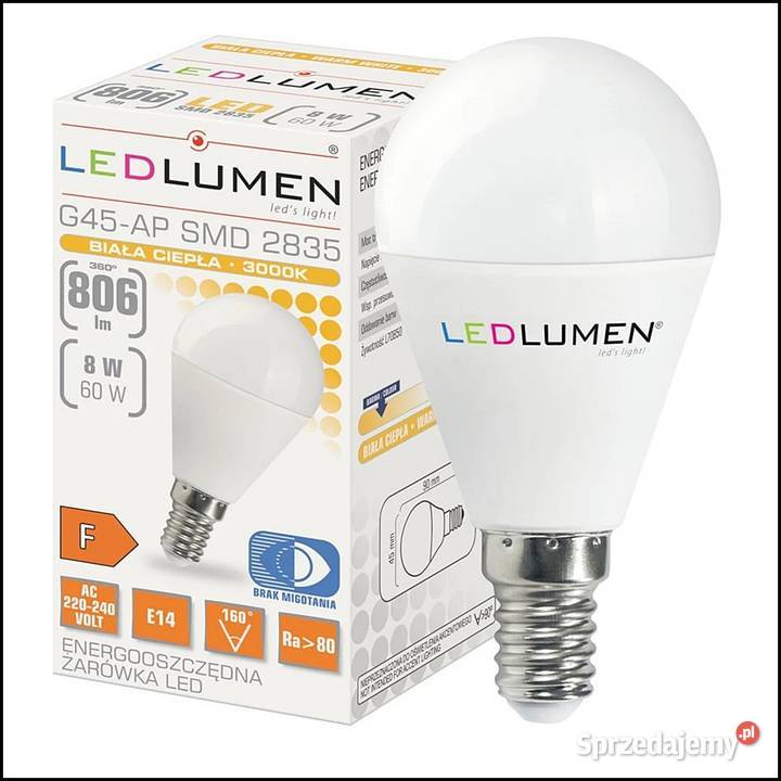Żarówka LED LEDLUMEN E14 8W 60W 806lm ciepła Warszawa