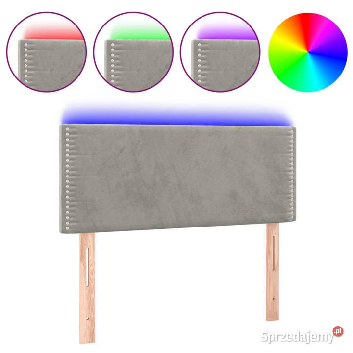 Zagłówek do łóżka z LED jasnoszary 90x5x7888 Warszawa