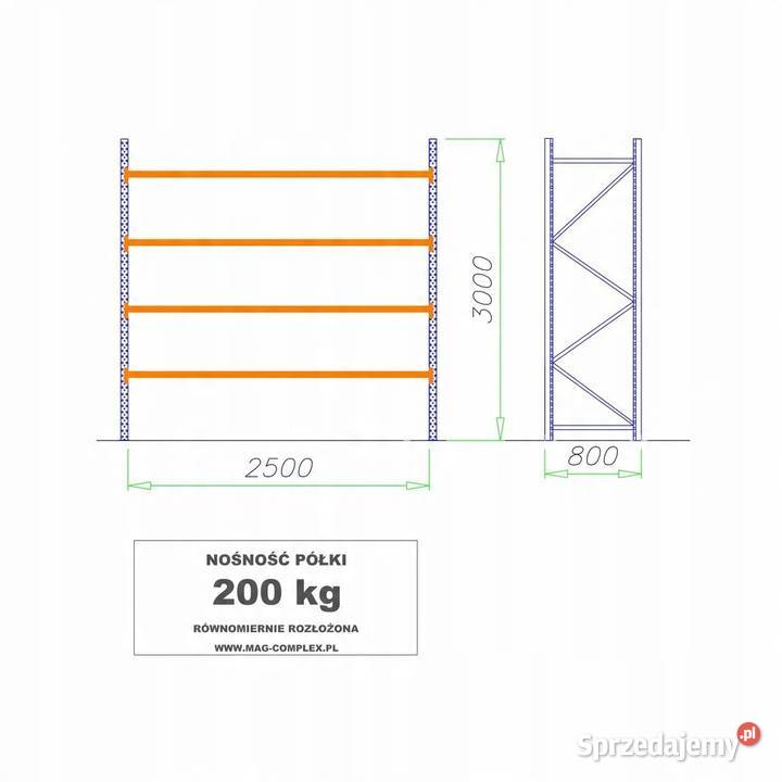 REGAŁ METALOWY MAGAZYNOWY WYTRZYMAŁY MOCNY MRC31 pomorskie Rumia