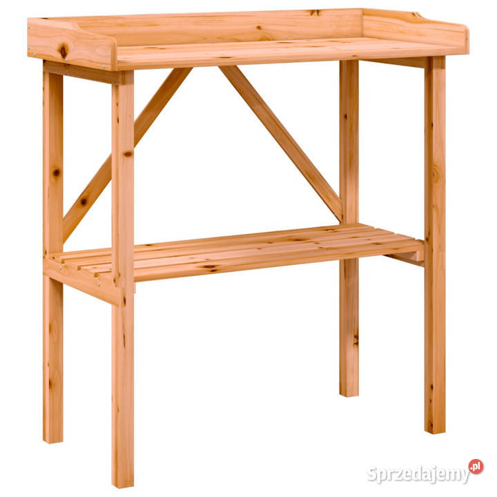 Stolik ogrodniczy z półką brązowy 78x38x825 sprzedam
