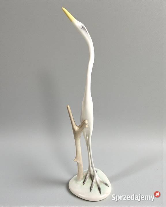 Czapla projektant Imre Demjn Aquincum Węgry lata Porcelana i szkło Bronisze