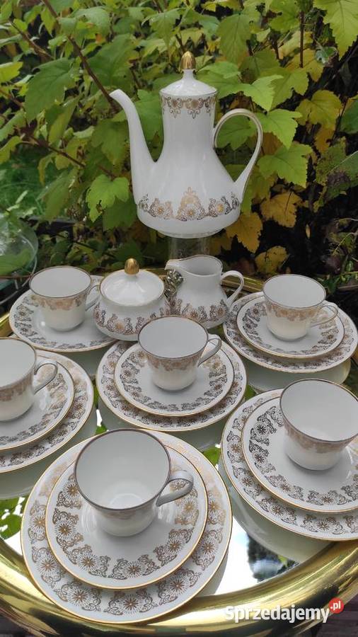 WEIMAR PORCELLAN przepiękny serwis na 6 osób Porcelana i szkło łódzkie Pabianice
