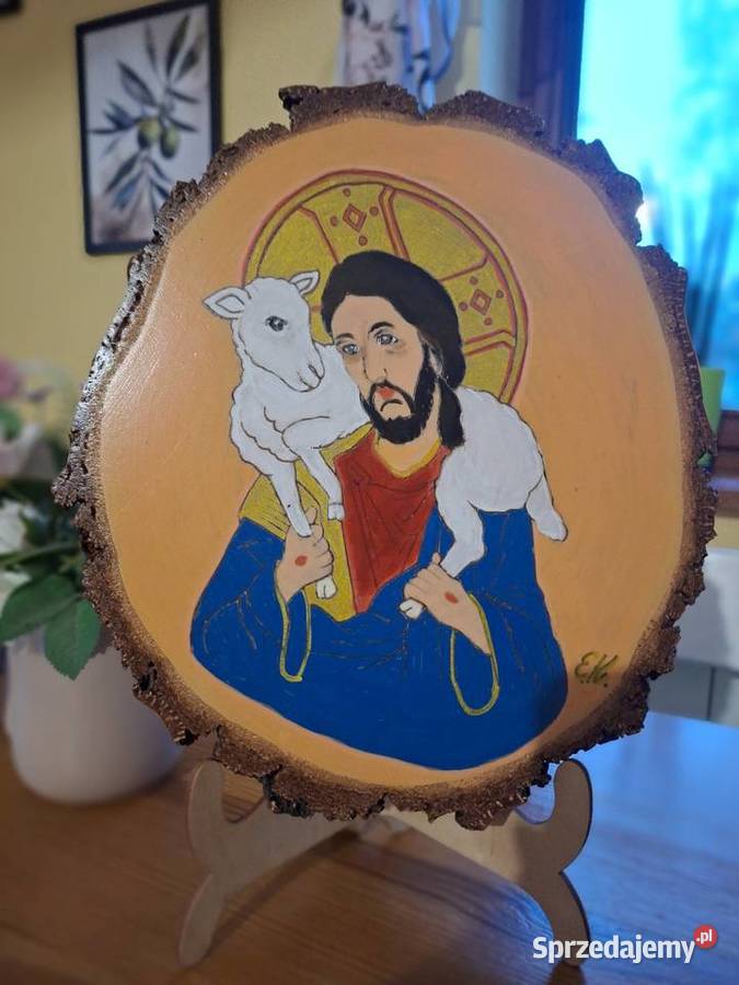 Obraz malowany ręcznie na plastrze brzozy Strzyżów sprzedam