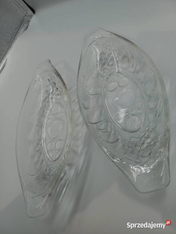 Stare angielskie szklane paterypółmiski Akcesoria kuchenne