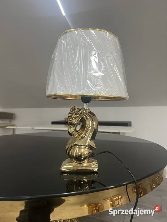 Nowoczesna złota lampa stołowa Glamour koń Nowy Sącz
