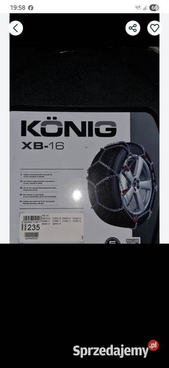łańcuchy na koła Konig XB16 profil 235 np 21565 sprzedam