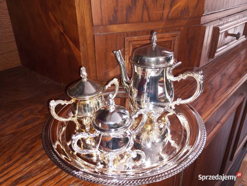Posrebrzany mini zestaw do kawy herbaty