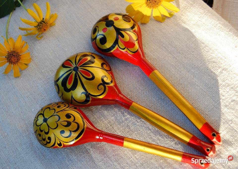 Chochłoma ręcznie malowane rosyjskie łyżki lubelskie