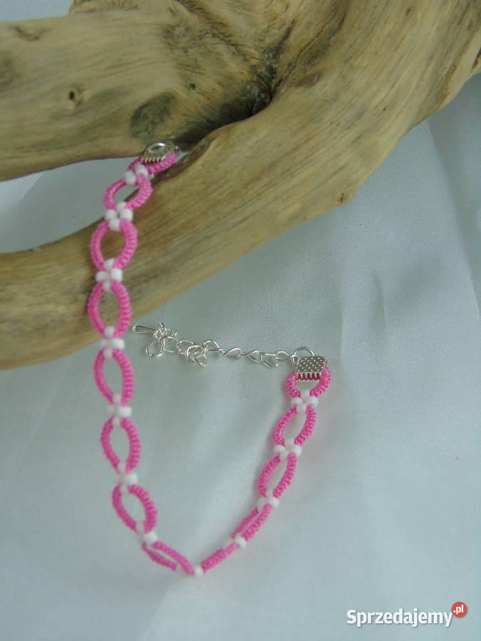 Bransoletka koronkowa Wiśniowa