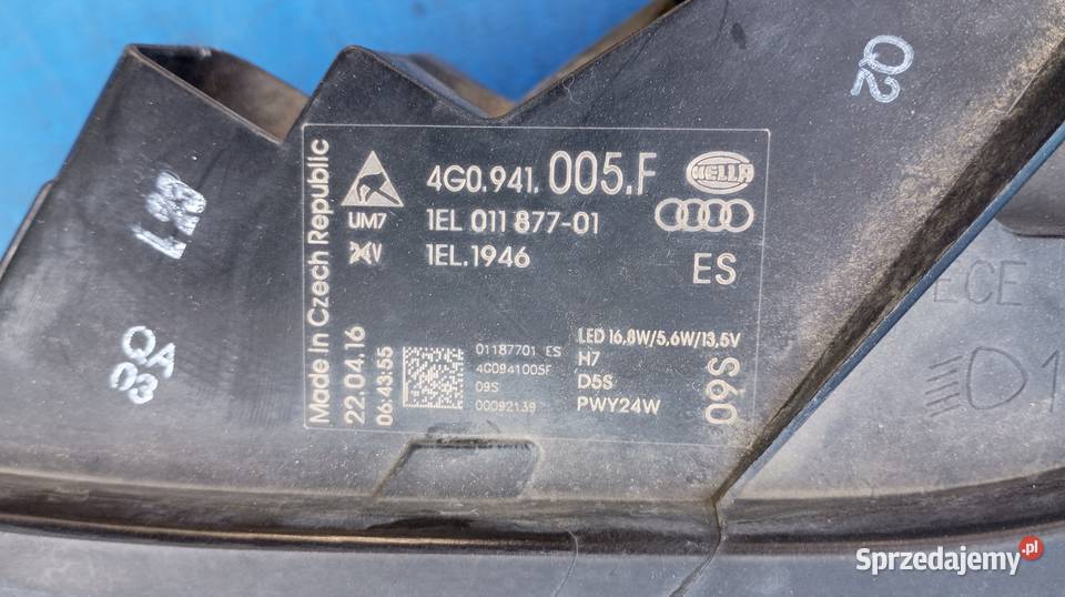 LAMPA LEWY PRZÓD XENON LED EU 4G0941005F AUDI A6