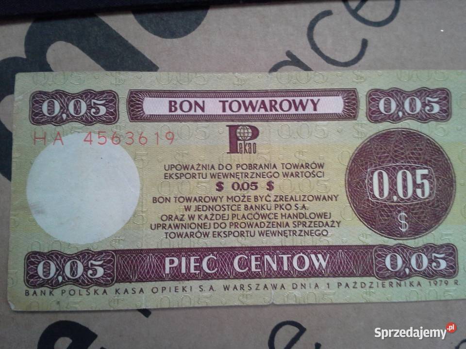 Bon towarowy 5 centów Siemianowice Śląskie
