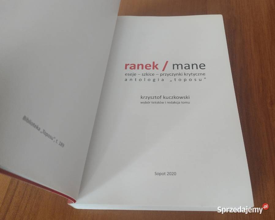 Ranek mane eseje szkice przyczynki krytyczne Gdańsk