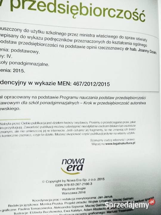 Krok w przedsiębiorczość podręcznik używan Antykwariat Warszawa sprzedam