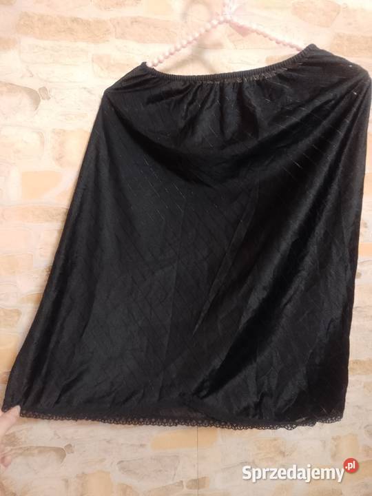 36S Czarna półhalka halka w paski z Londynu Kraków