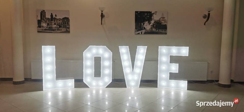 Napis LED LOVE na wynajem Obsługa imprez zachodniopomorskie Koszalin