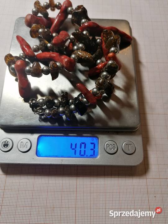 Naszyjnik bursztyn koral korale podlaskie Białystok sprzedam