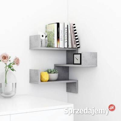 vidaXL Narożna półka ścienna szarość betonu Meble sprzedam