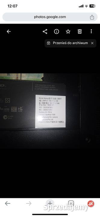 Sprzedam laptop na części IBM/Lenovo Olsztyn