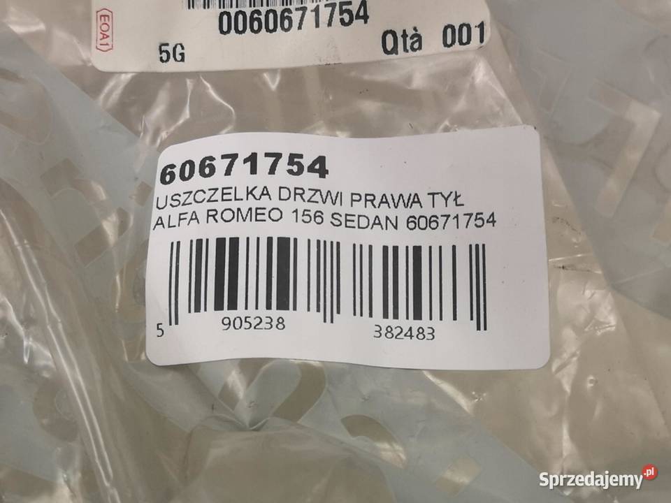 USZCZELKA DRZWI PRAWY TYŁ ALFA ROMEO 156 lubelskie