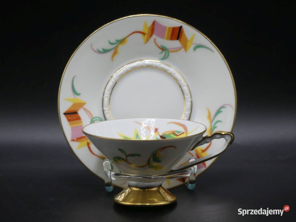 Komplet do mokki art deco Sorau Żary stan niemal Poznań