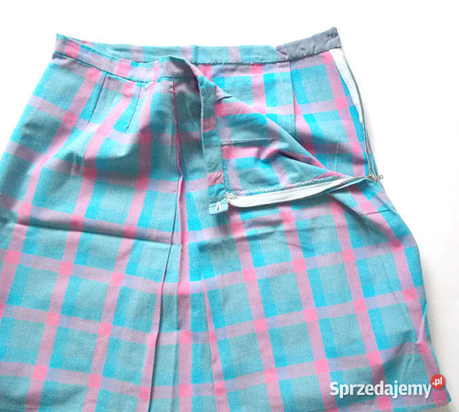 spódniczka w kratkę spódnica w kratę niebieska Łódź