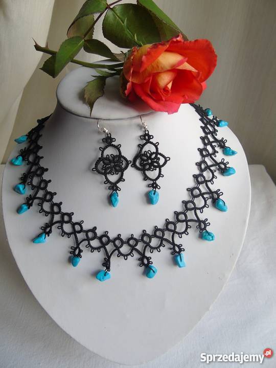 Biżuteria Frywolitkowa Wiśniowa