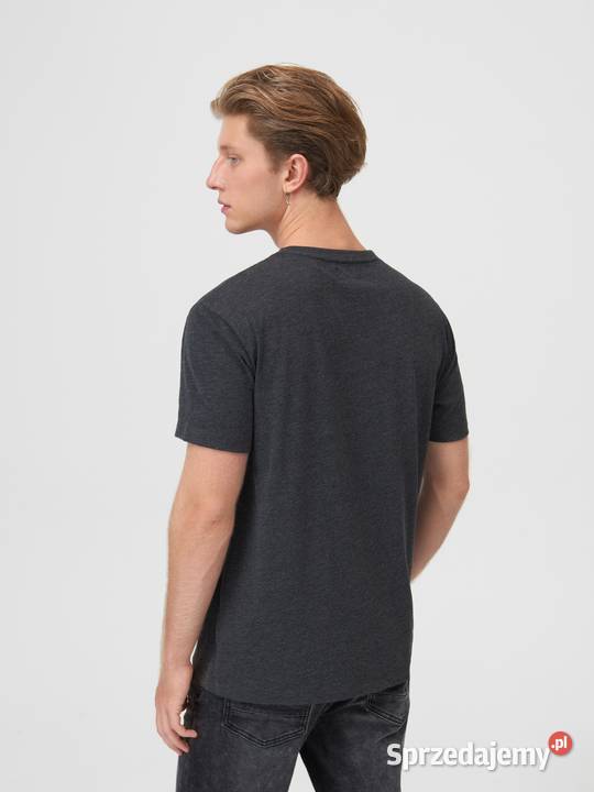 szary tshirt męski z napisem Sinsay Rozmiar L Olkusz