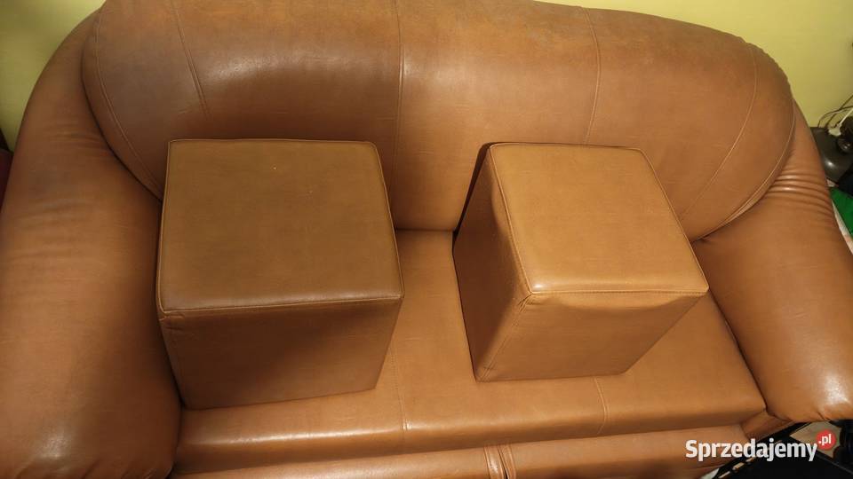Sofa z funkcją spania 2 pufy Dąbrowa Górnicza