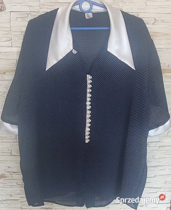 Granatowa w groszki z kołnierzykiem Gdańsk