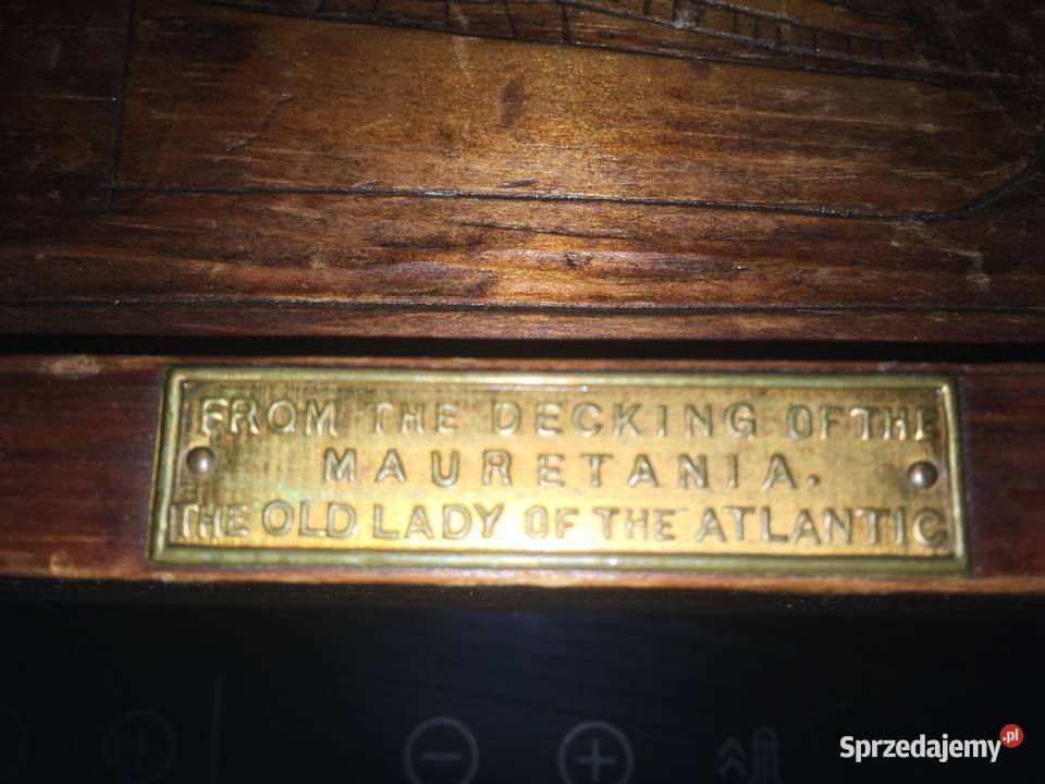 RMS Mauretania stary drewniany pamiątkowy Pruszcz Gdański