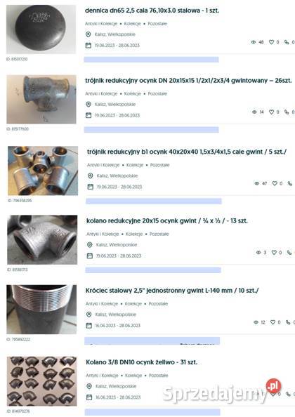 trójnik mufa kolano króciec zwężka stalowa wielkopolskie Kalisz