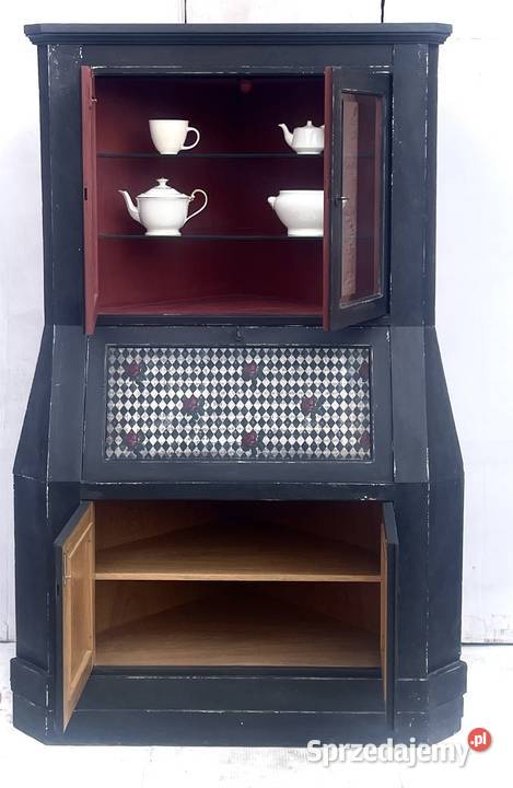 Sekretarzyk z witrynką vintage shabby chic Przeworsk