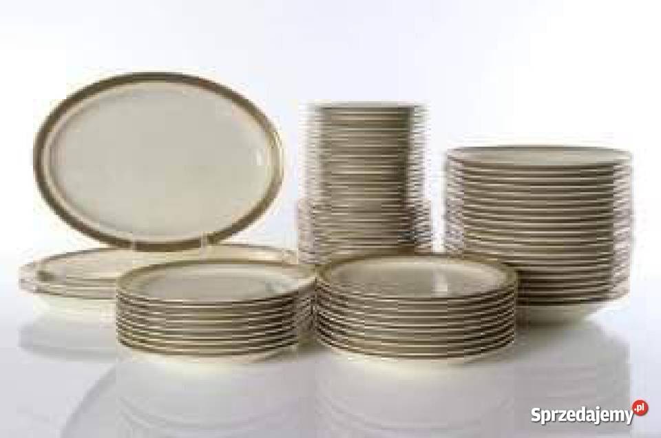 Talerz do zupy Rosenthal OLYMPIA Ecru ze złotem Porcelana i szkło Gdańsk