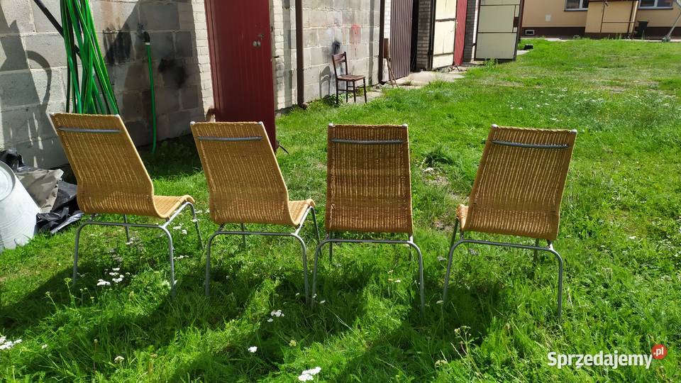 Krzesła wiklinowe z wysokim oparciem Gołowierzchy sprzedam