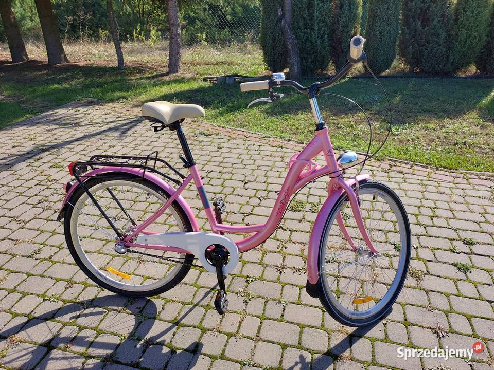 Rower damka różowy 3 biegi nowa opona tylna i Łęczna sprzedam