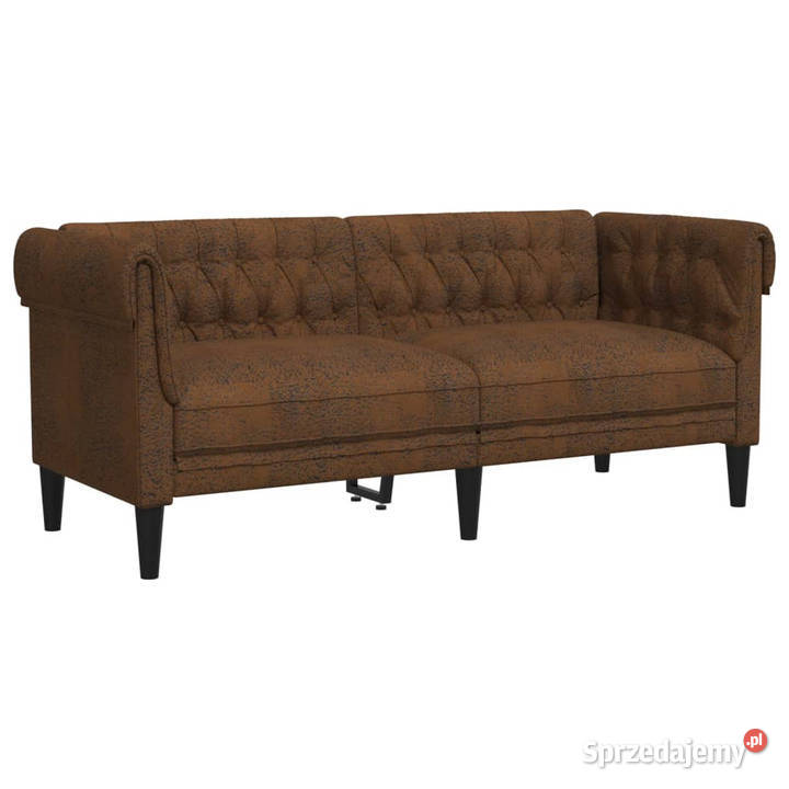 Sofa Chesterfield dwuosobowa brązowa obita Warszawa sprzedam