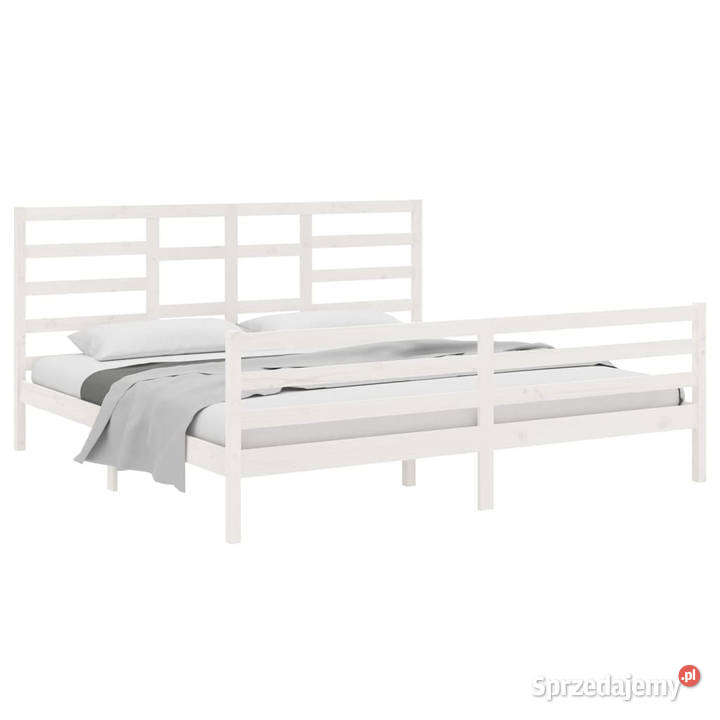 Rama łóżka biała lite drewno 200 x 200 WM3105881