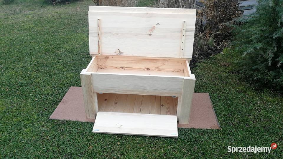 Skrzynia drewniana z oparciem podwójne dno Radków