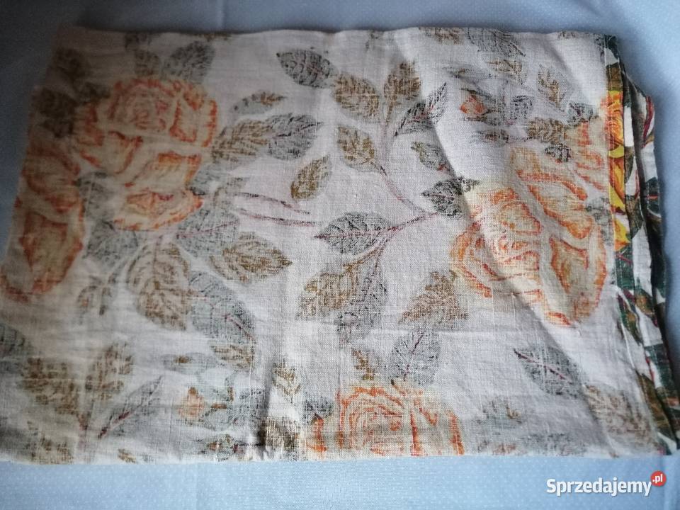 Tkanina lniana 3 szale rozmiar każdego Łódź