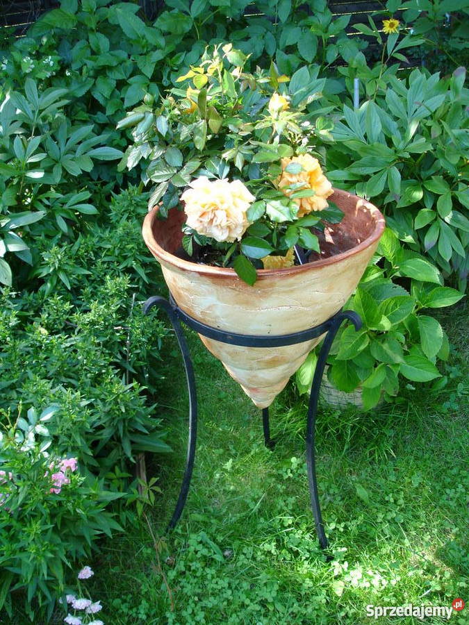 Donica ceramiczna mrozoodporna w stojaku 40X40 Jelenia Góra sprzedam