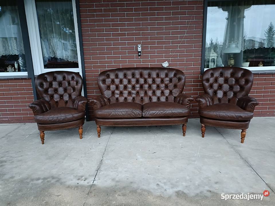 Sprzedam sofa plus dwa fotele ze skóry Ludwik Konin